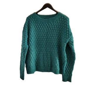 NWOT Loft Wool Blend Chunky Green Sweater Size L
